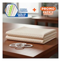 Pack2 Cortina de Ducha en Melon con Patron Triangulos y Medidas 180x180cm Y+Papel Regalo